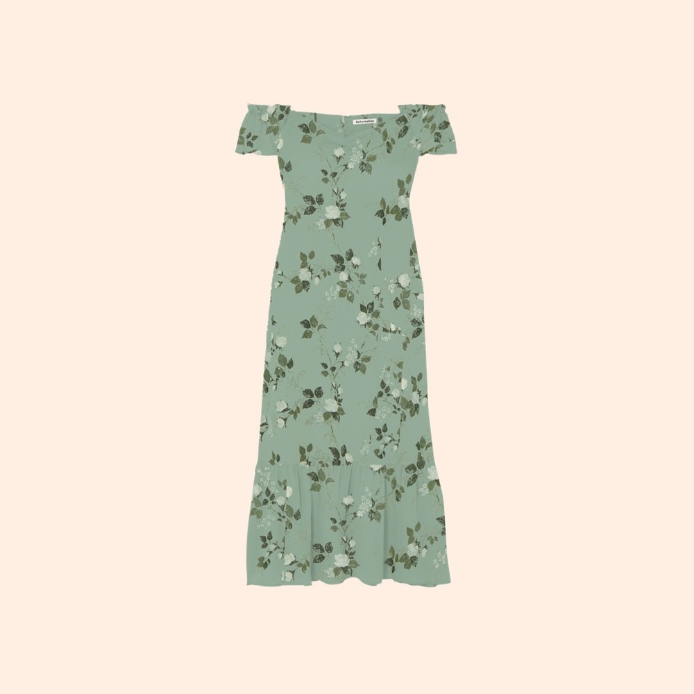 Reformation Butterfly Dress (Verde)